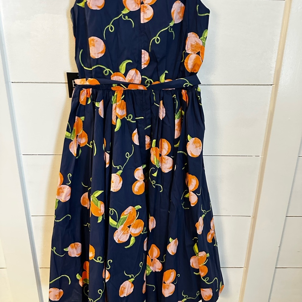 NWT MODCLOTH ERA 2 Sweet Peaches A-Line sleeveless blue midi length woman dress - Picture 14 of 15
